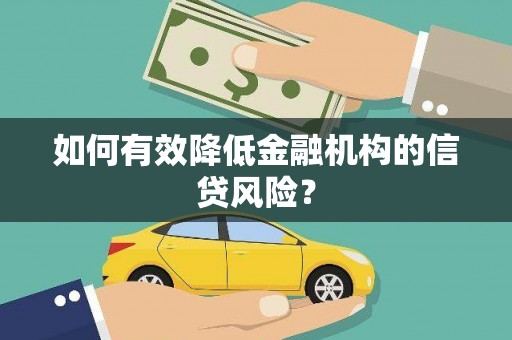 临泉如何有效降低金融机构的信贷风险？