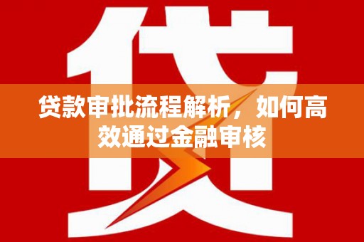 临泉贷款审批流程解析，如何高效通过金融审核