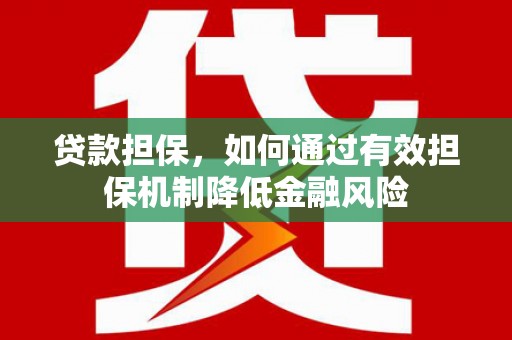 临泉贷款担保，如何通过有效担保机制降低金融风险